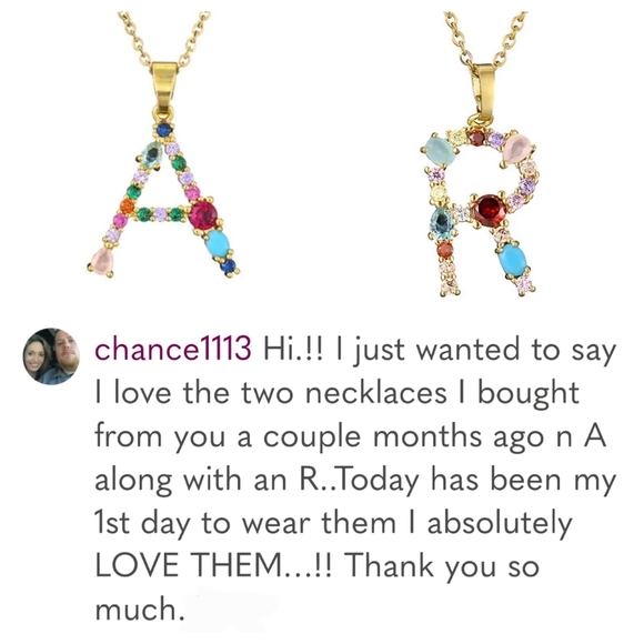 X Initial Pendant Necklace Multi-color Rhinestones Gold Tone Chain - Picture 3 of 16